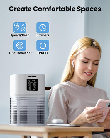 Vewior A1 Air Purifier. Compact HEPA Detox for 600 sq ft